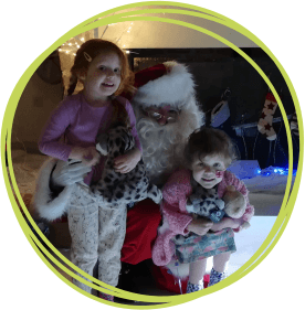 Ottie and Audy with Santa 